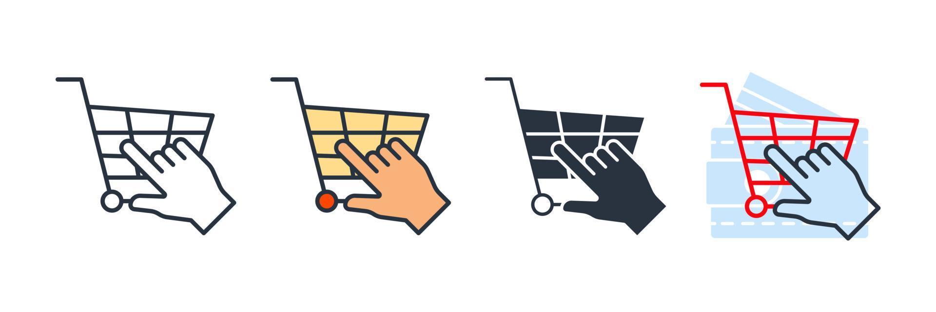 buy now icon logo vector illustration. Click and shopping cart symbol template for graphic and web design collection