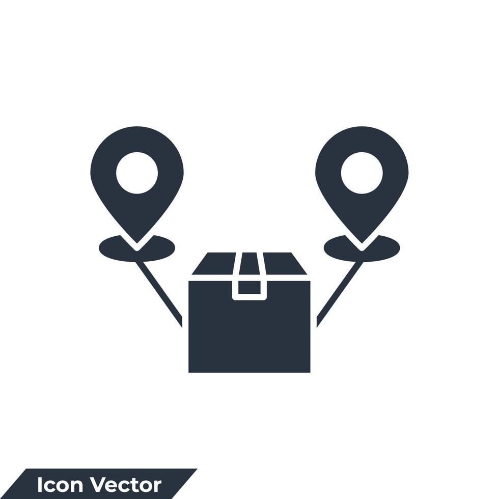 distribution icon logo vector illustration. Parcel delivery logistics service symbol template for graphic and web design collection