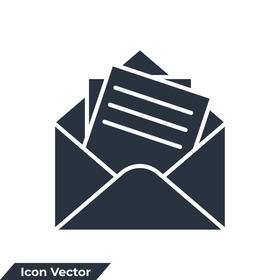 Ilustración de vector de logotipo de icono de correo electrónico. plantilla de símbolo de servicios de correo de sobre para la colección de diseño gráfico y web