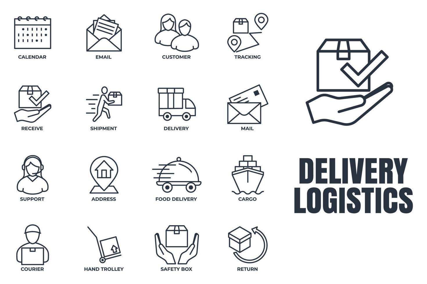 Set of Delivery shipping icon logo vector illustration. logistics pack symbol template for graphic and web design collection