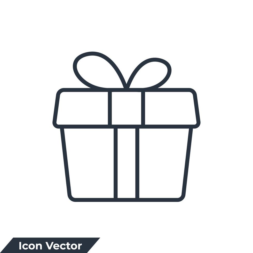 ilustración de vector de logotipo de icono de caja de regalo. plantilla de símbolo de regalo para la colección de diseño gráfico y web
