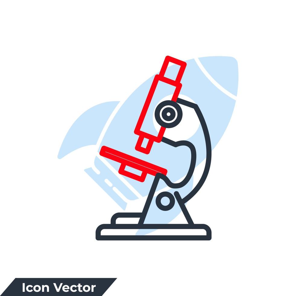 ilustración vectorial del logotipo del icono del microscopio. plantilla de símbolo de investigación para la colección de diseño gráfico y web vector