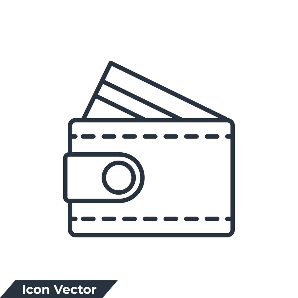 ilustración de vector de logotipo de icono de billetera. plantilla de símbolo de pago en efectivo para la colección de diseño gráfico y web