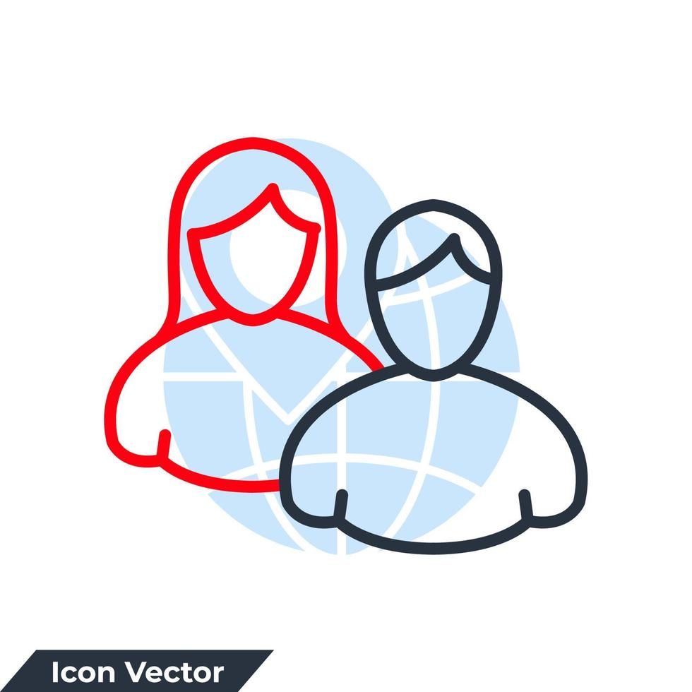 Ilustración de vector de logotipo de icono de grupo de usuarios. plantilla de símbolo de cliente para la colección de diseño gráfico y web