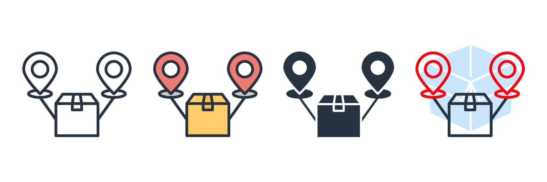 distribution icon logo vector illustration. Parcel delivery logistics service symbol template for graphic and web design collection