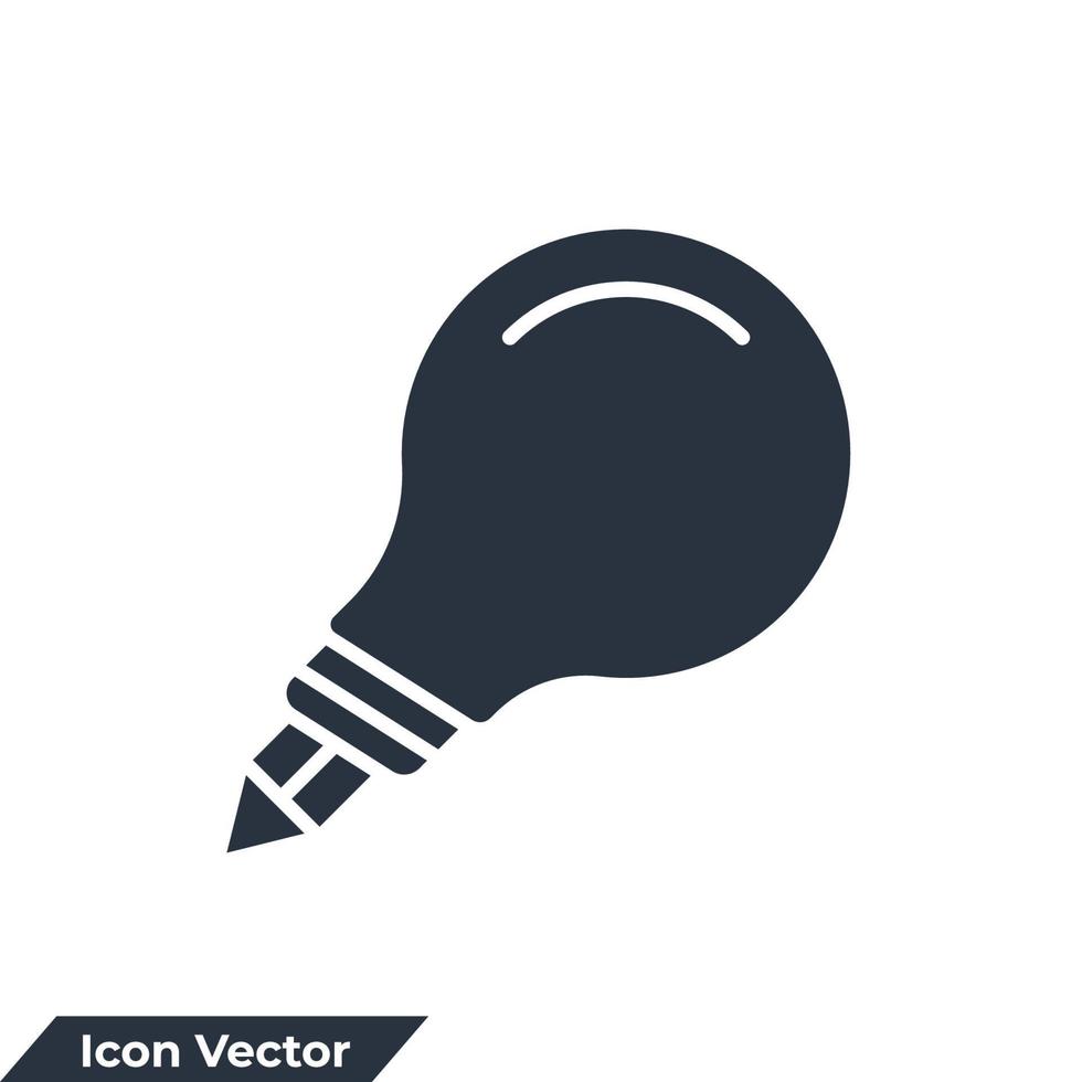 Creative icon logo vector illustration. light bulb and pencil symbol template for graphic and web design collection