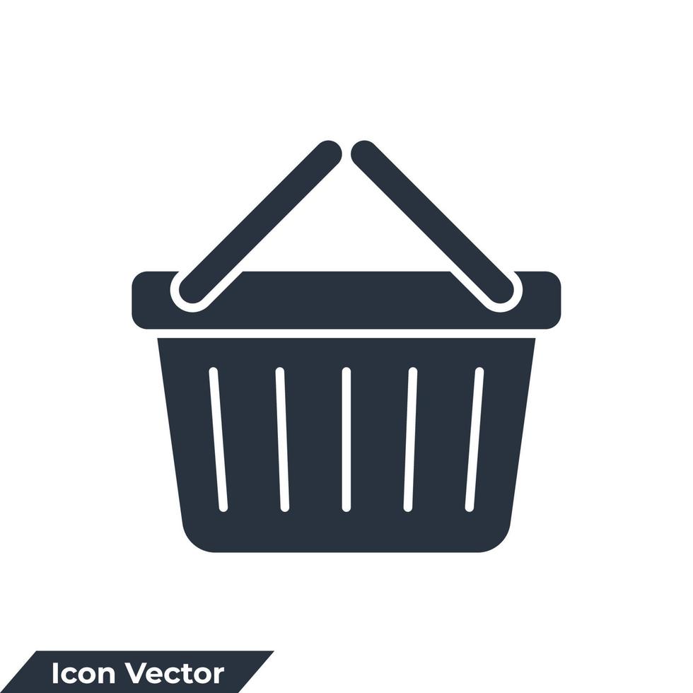 basket icon logo vector illustration. Shopping basket symbol template for graphic and web design collection