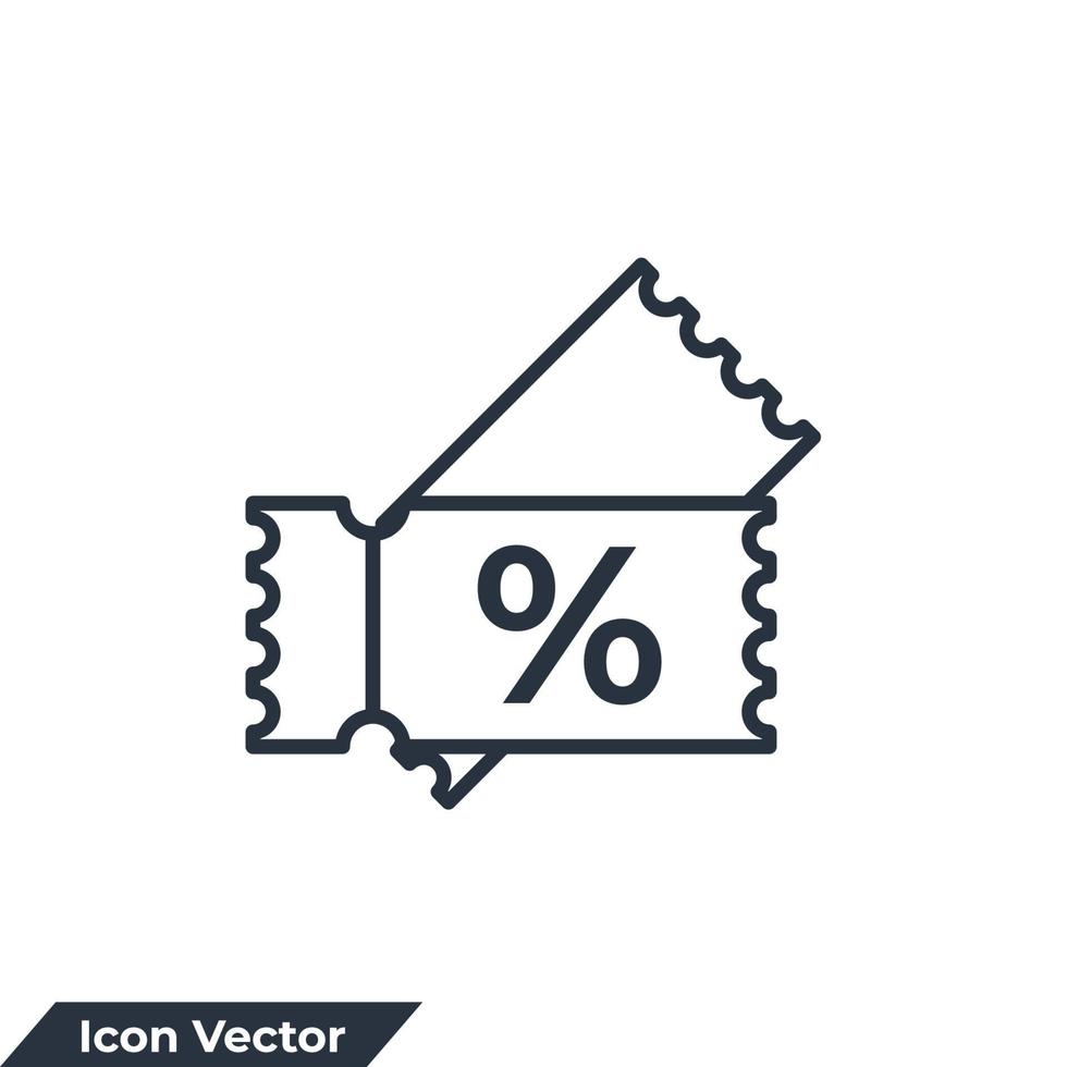 Ilustración de vector de logotipo de icono de cupón. plantilla de símbolo de cupón de descuento para la colección de diseño gráfico y web