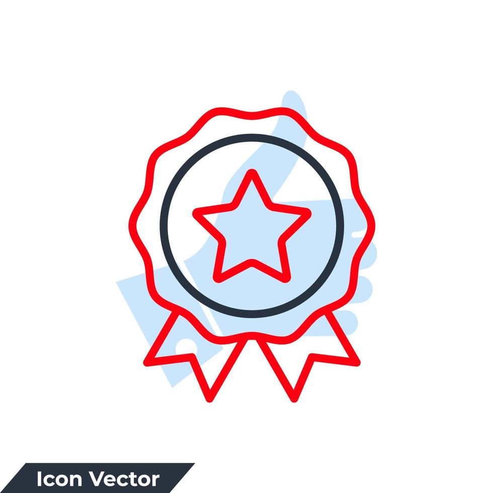 Calidad premium. ilustración de vector de logotipo de icono de insignia de logro. plantilla de símbolo de certificado para la colección de diseño gráfico y web
