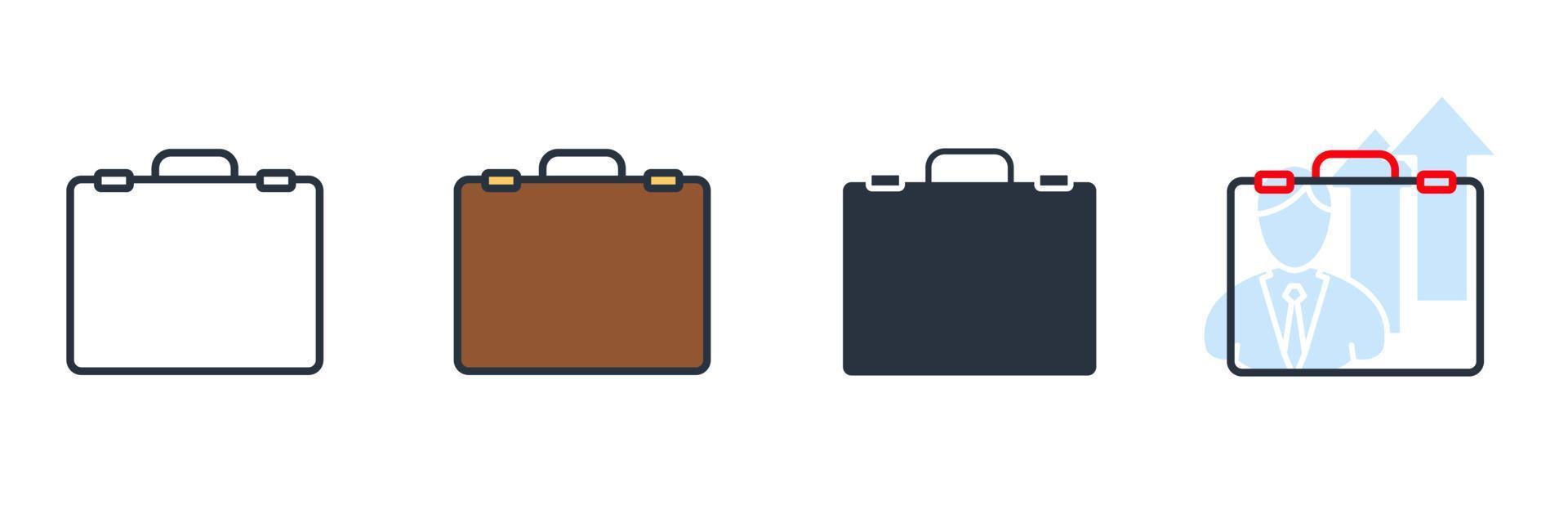 briefcase icon logo vector illustration. Bag symbol template for graphic and web design collection