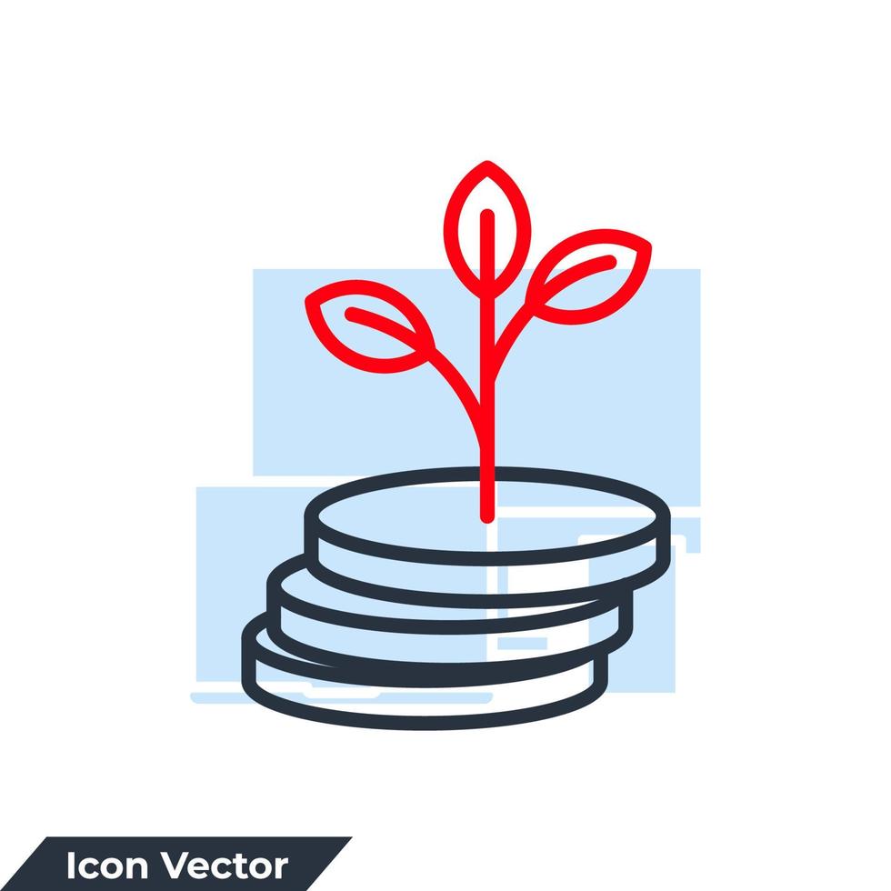 ilustración de vector de logotipo de icono de financiación. ingresos pasivos y plantilla de símbolo de dinero en crecimiento para la colección de diseño gráfico y web