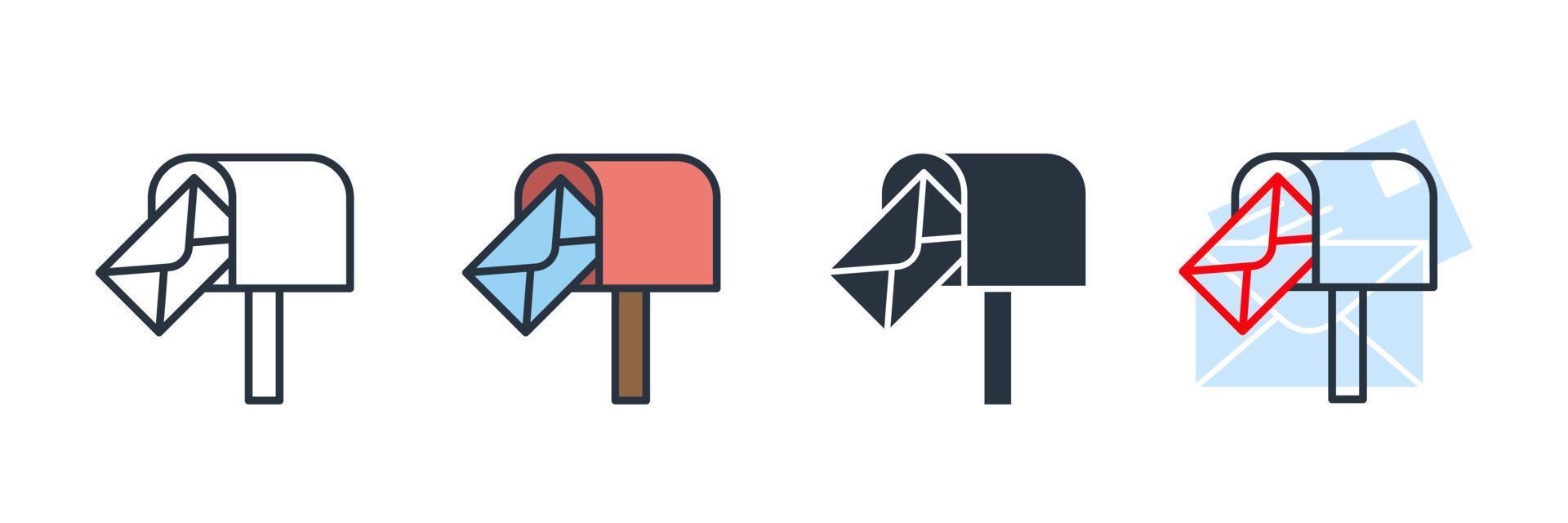 Ilustración de vector de logotipo de icono de casilla de correo. plantilla de símbolo de caja postal para la colección de diseño gráfico y web