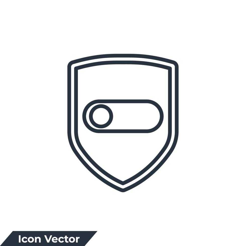 Ilustración de vector de logotipo de icono de escudo. plantilla de símbolo protegido para la colección de diseño gráfico y web