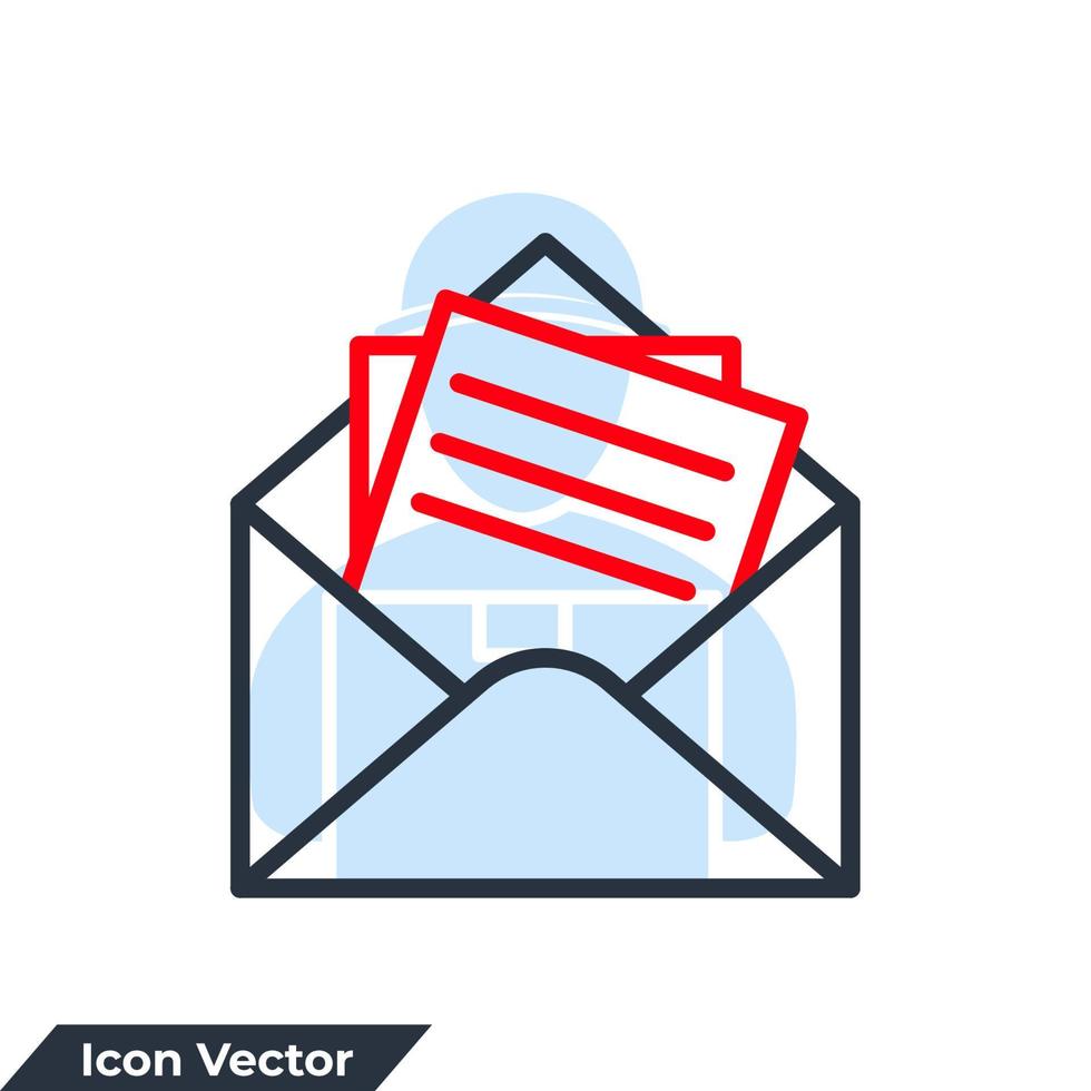 Ilustración de vector de logotipo de icono de correo electrónico. plantilla de símbolo de servicios de correo de sobre para la colección de diseño gráfico y web