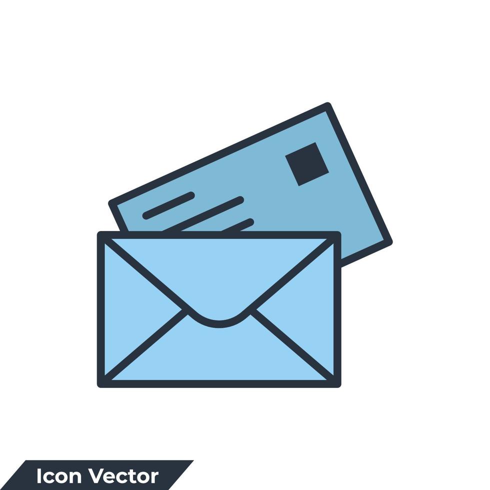 Ilustración de vector de logotipo de icono de sobre de correo electrónico. plantilla de símbolo de mensaje para la colección de diseño gráfico y web