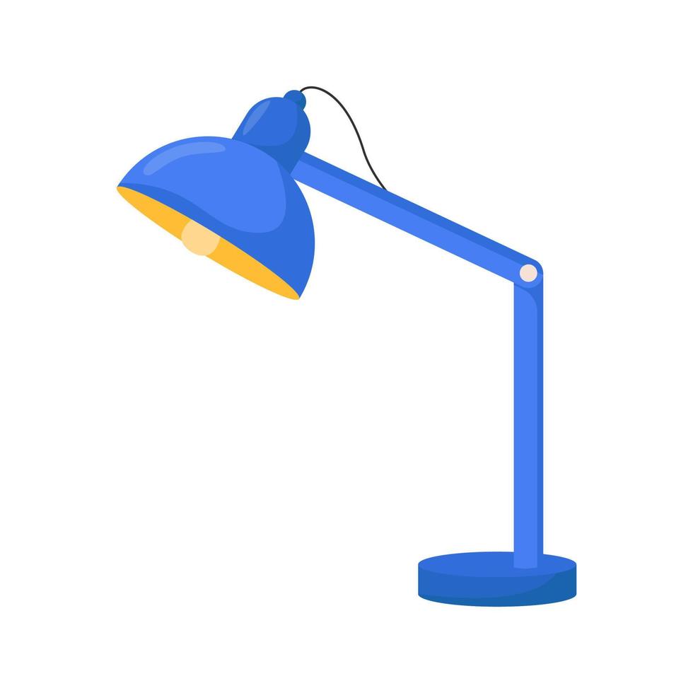 School table lamp. Flat vector illustration of office table lamp