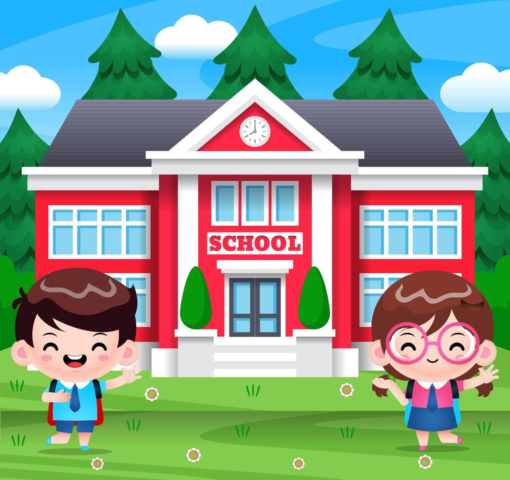 Cartoon Children Going Back To School vector