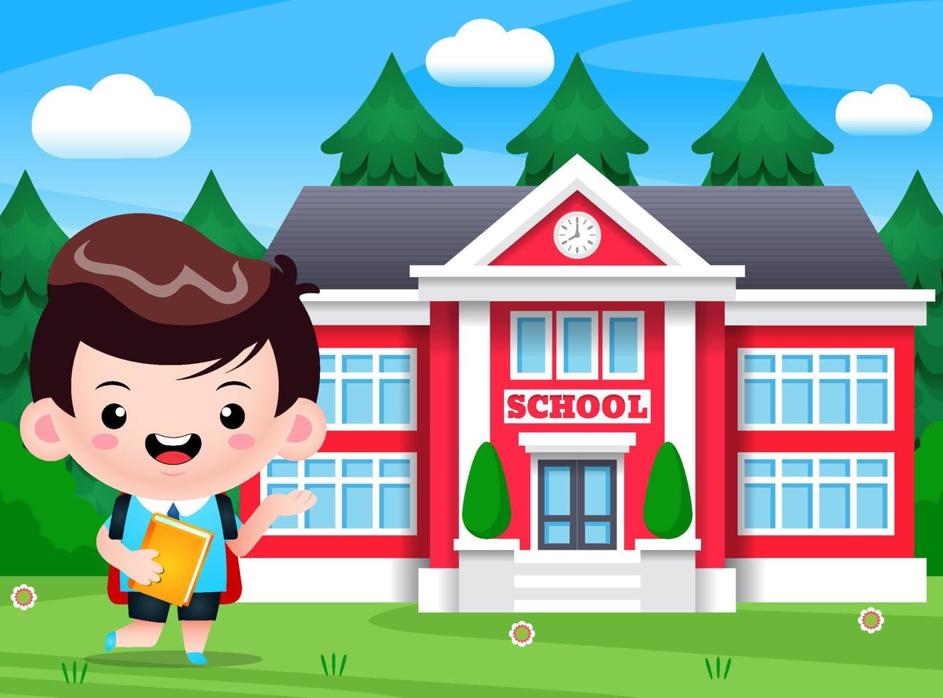 Back to School Background With Boy vector