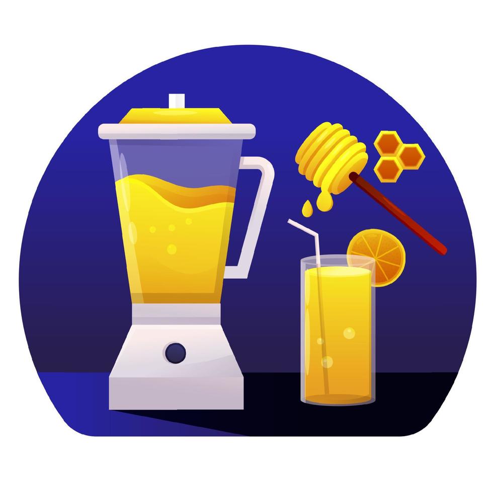 Orange juice and honey vector