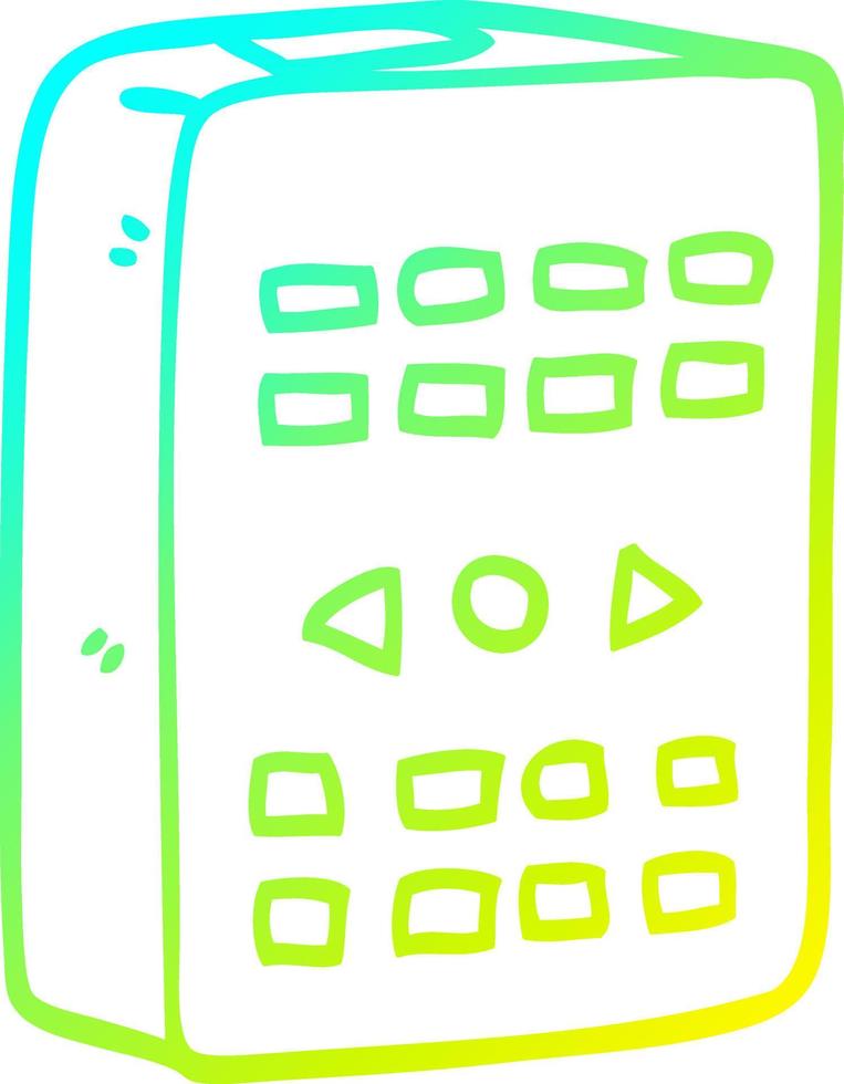 cold gradient line drawing cartoon old remote control vector