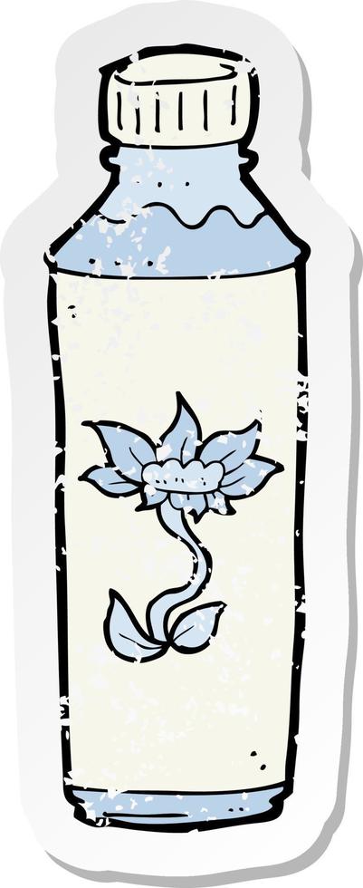 retro distressed sticker of a cartoon water bottle vector