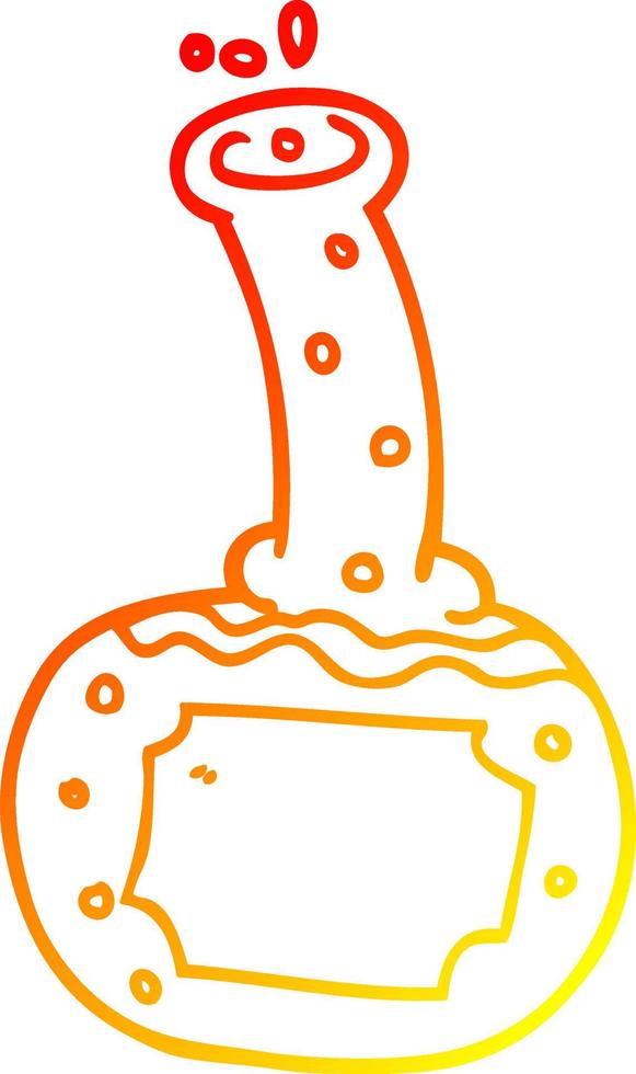 warm gradient line drawing cartoon experiment potions vector