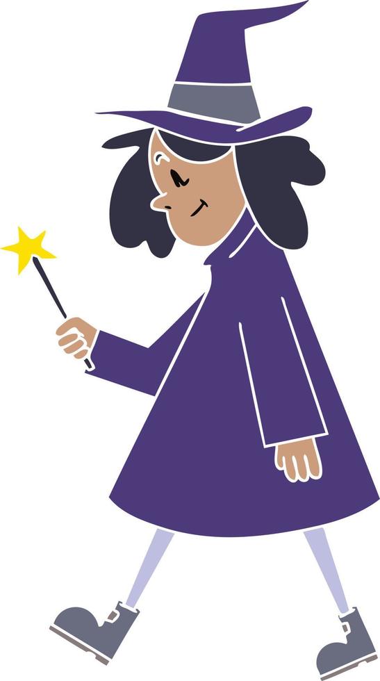 quirky hand drawn cartoon witch vector