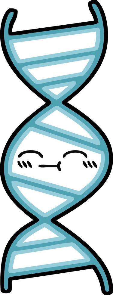 cute cartoon DNA strand vector