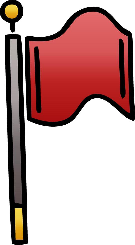 gradient shaded cartoon red flag vector