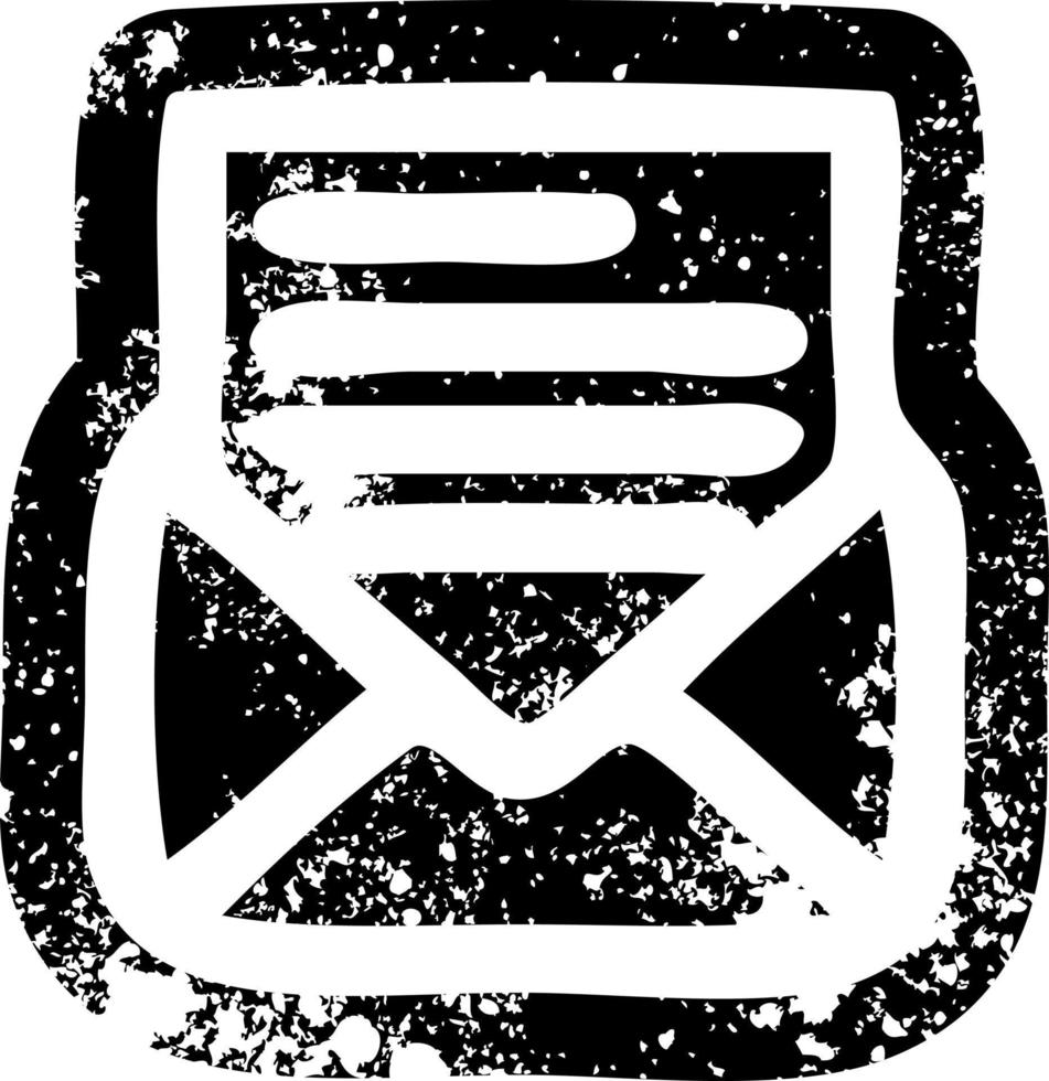 envelope letter distressed icon vector