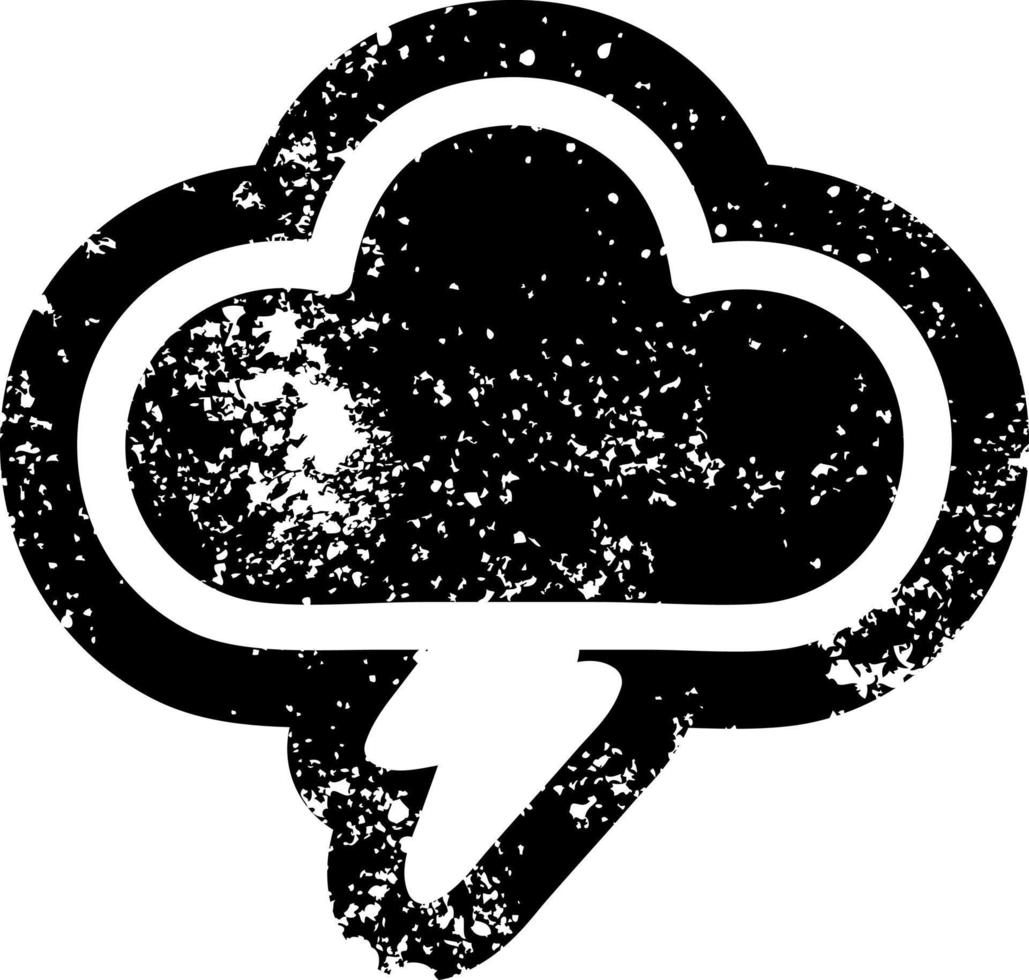 icono angustiado de nube de tormenta vector