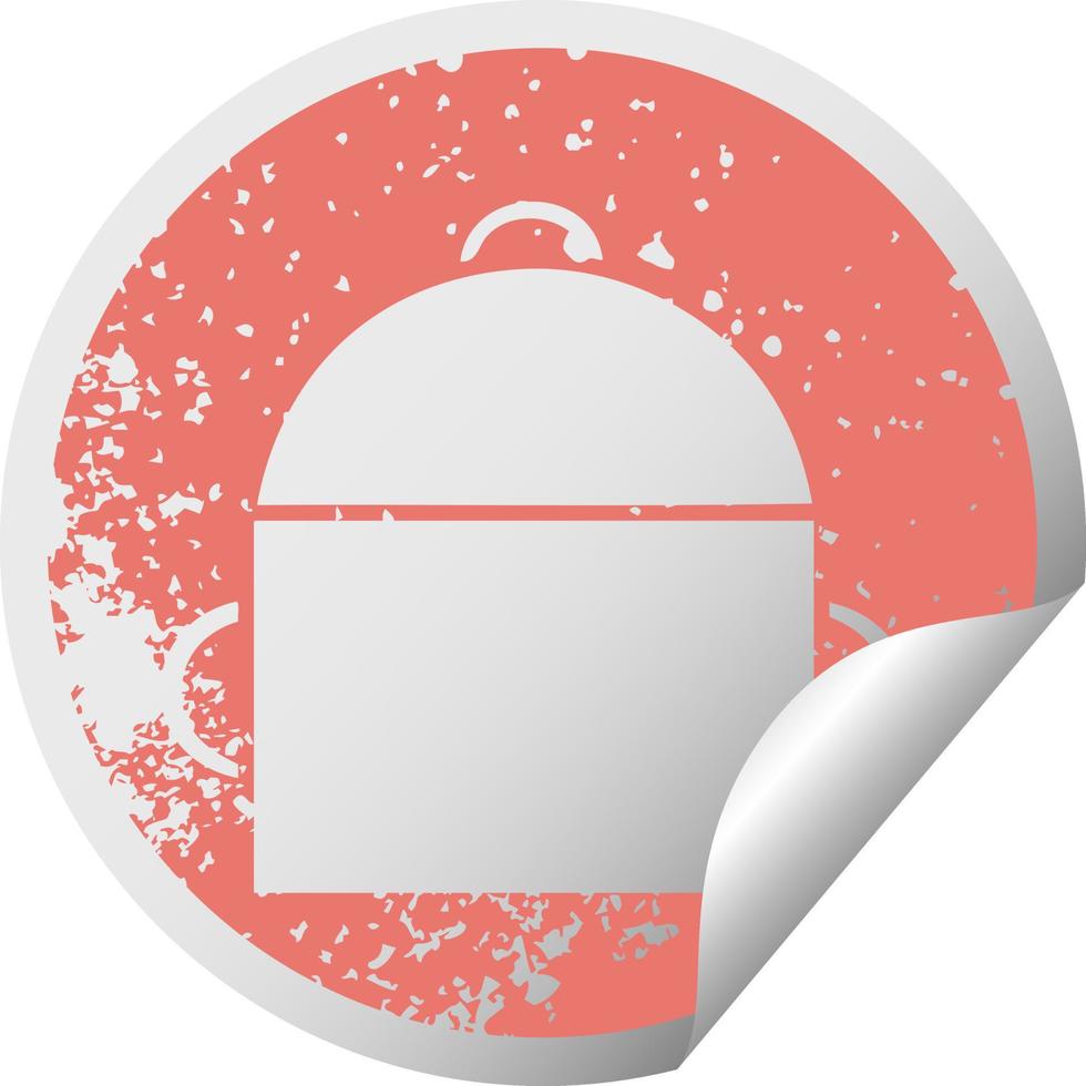 distressed circular peeling sticker symbol ruck sack vector