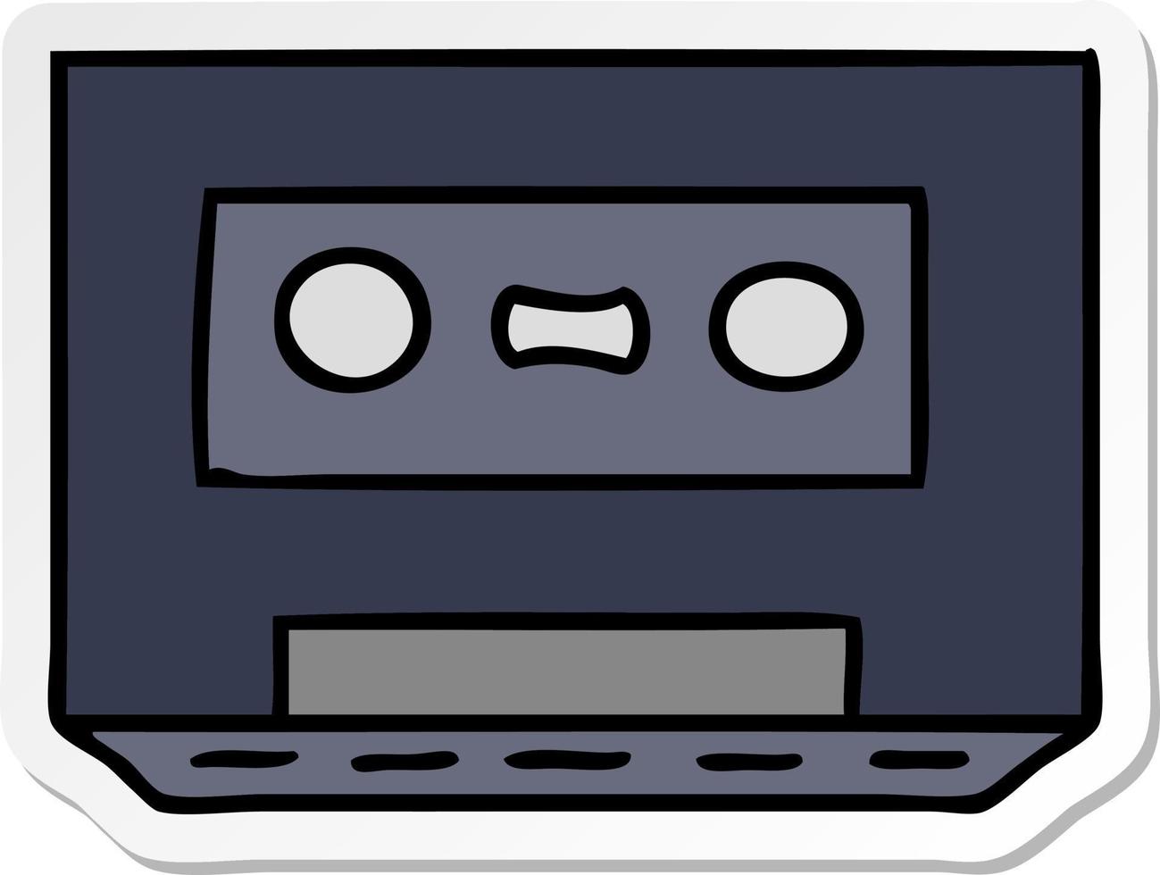 sticker cartoon doodle of a sticker cassette tape vector