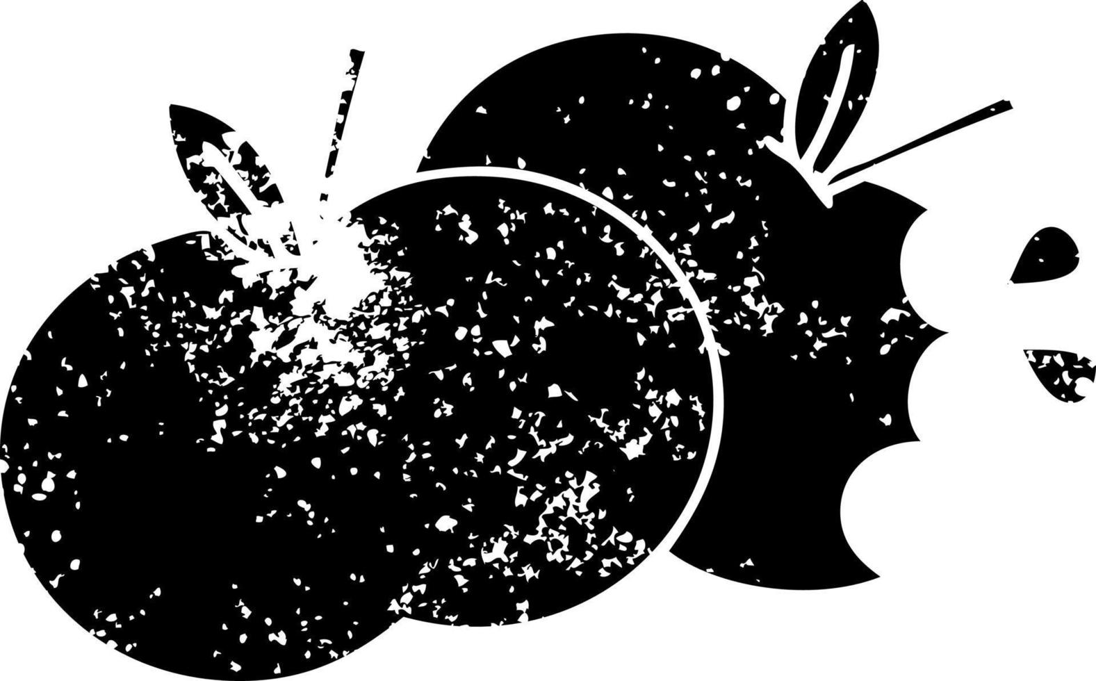 distressed symbol juicy apple vector