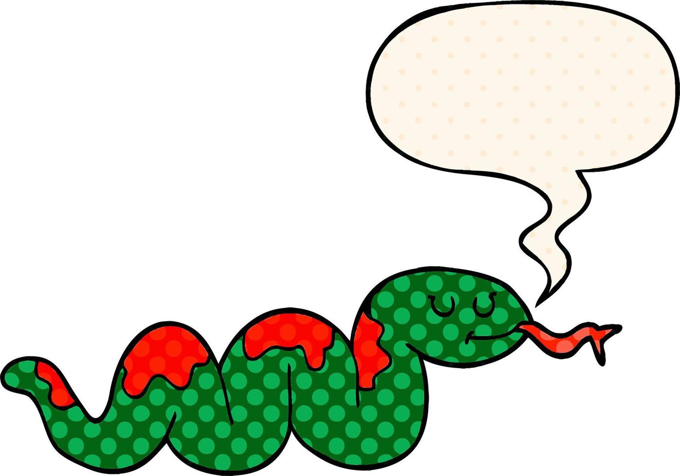 cartoon snake and speech bubble in comic book style vector