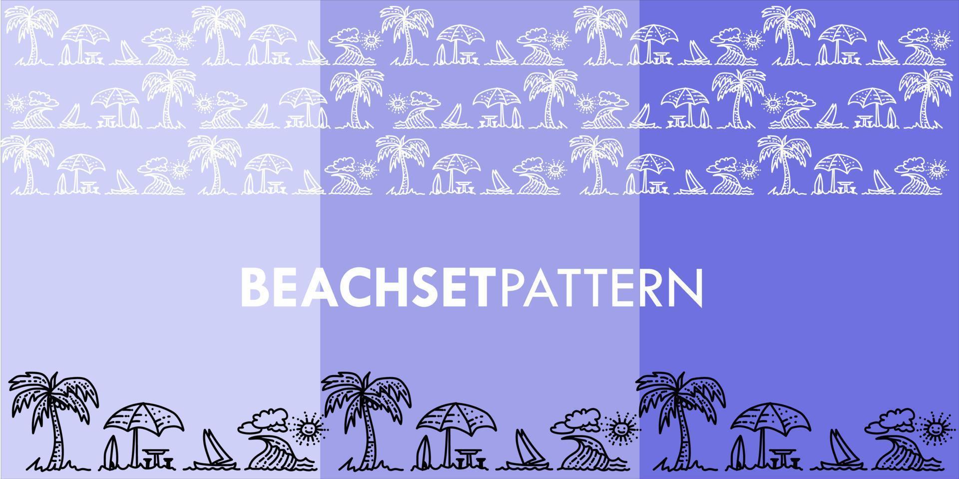 patrón de vector de arte de línea de playa