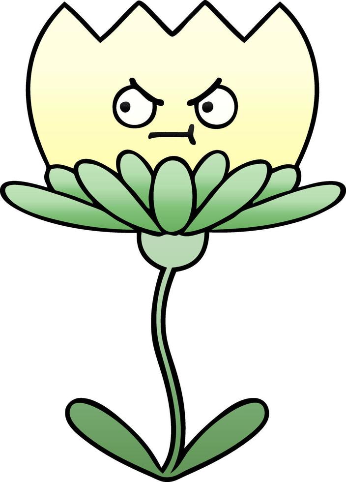 gradient shaded cartoon flower vector