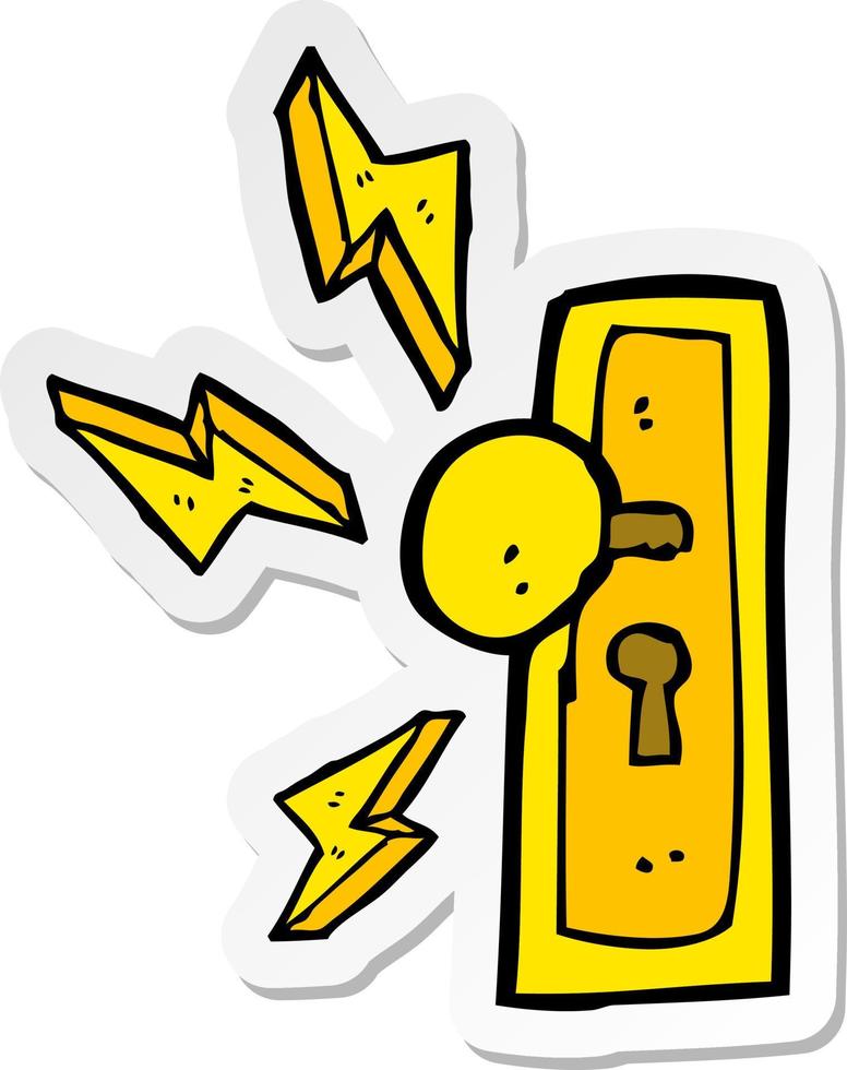sticker of a cartoon door knob vector