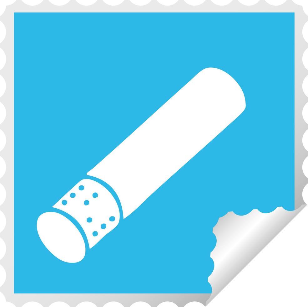 square peeling sticker cartoon cigarette stick vector