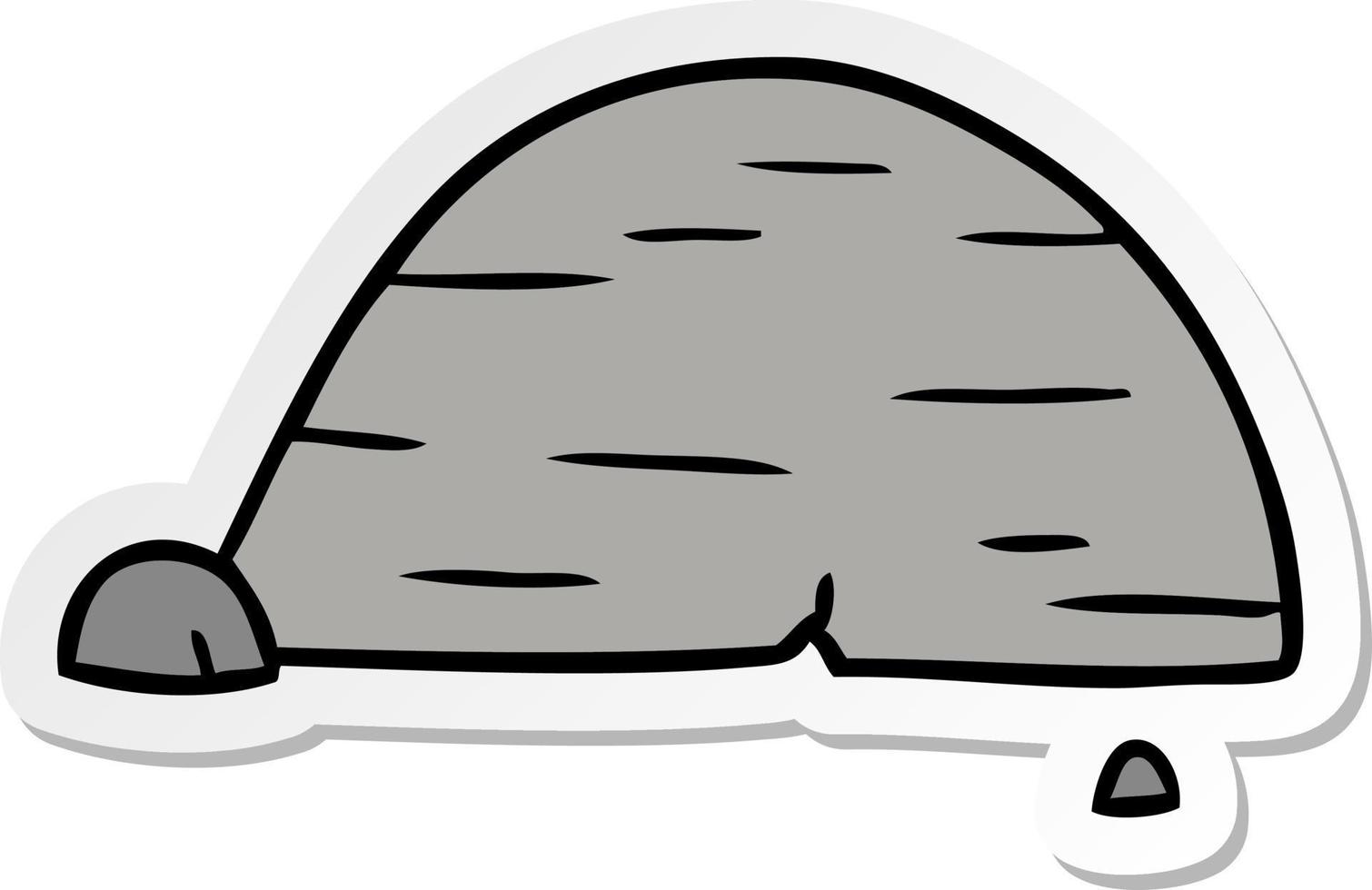 sticker cartoon doodle of grey stone boulder vector