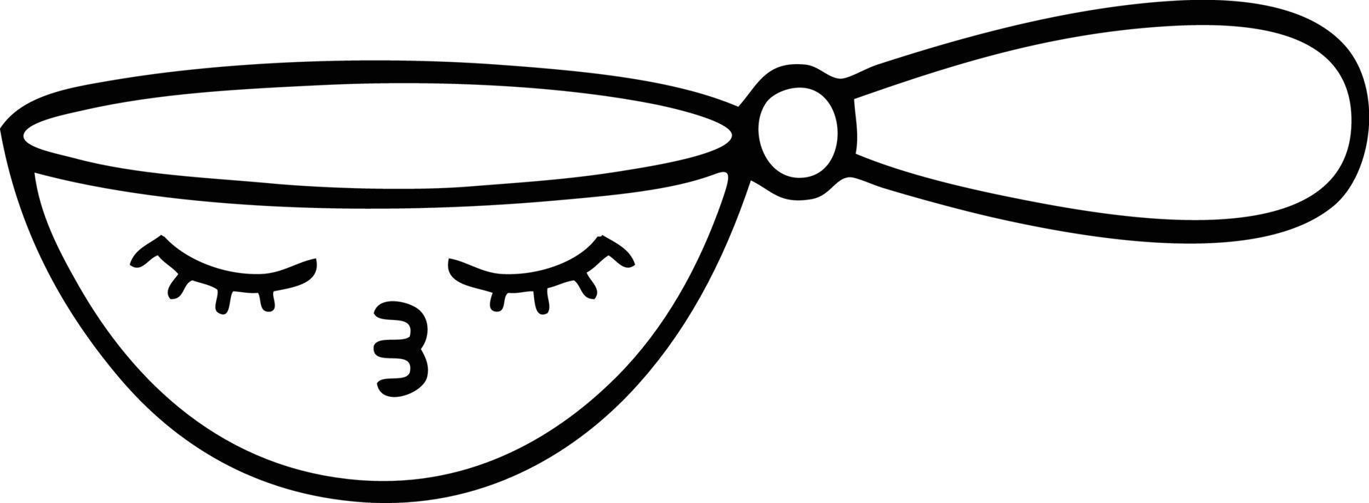 line drawing cartoon measuring spoon vector