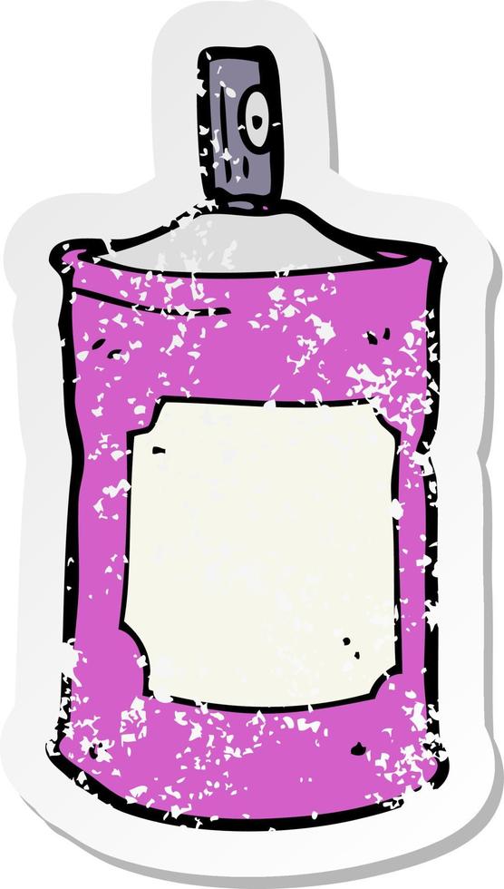 retro distressed sticker of a cartoon spray can vector