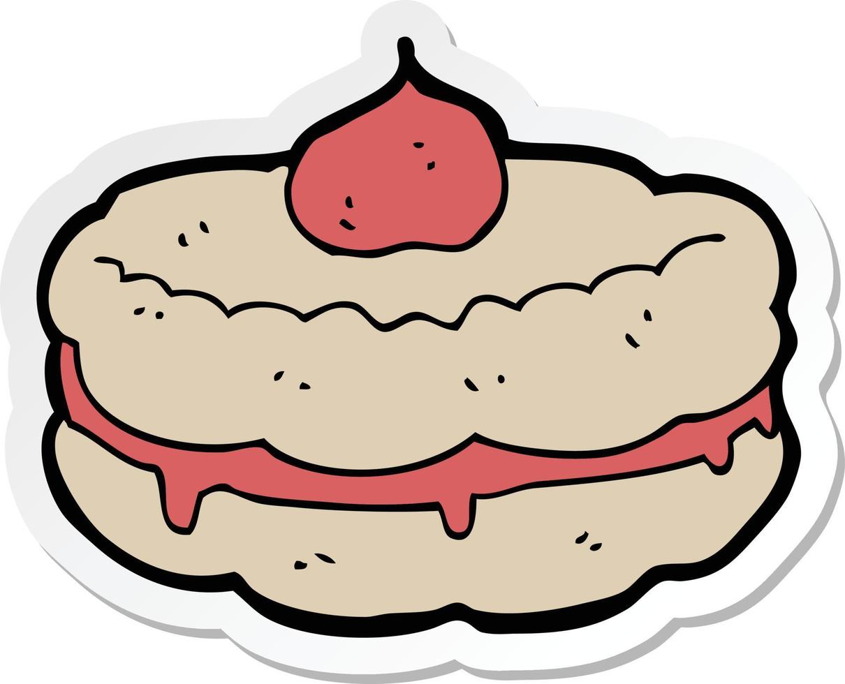 sticker of a cartoon biscuit vector