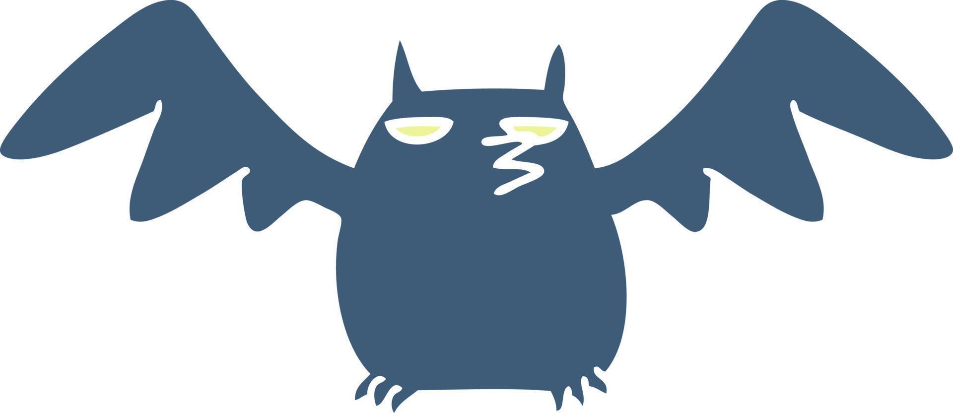 cartoon doodle of a night bat vector