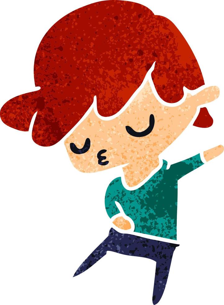 retro cartoon of kawaii cute boy vector
