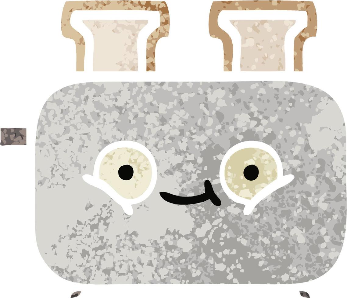 retro illustration style cartoon of a toaster vector