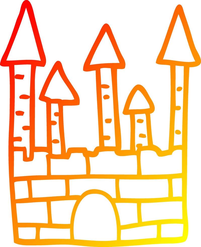 cálido gradiente línea dibujo dibujos animados tradicional castillo vector