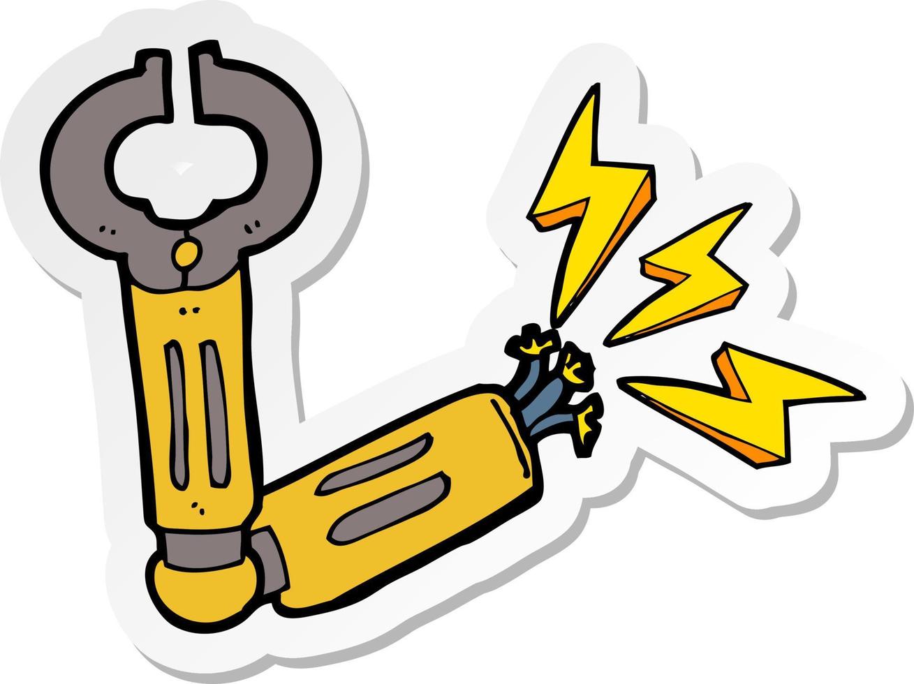 sticker of a cartoon robot arm vector