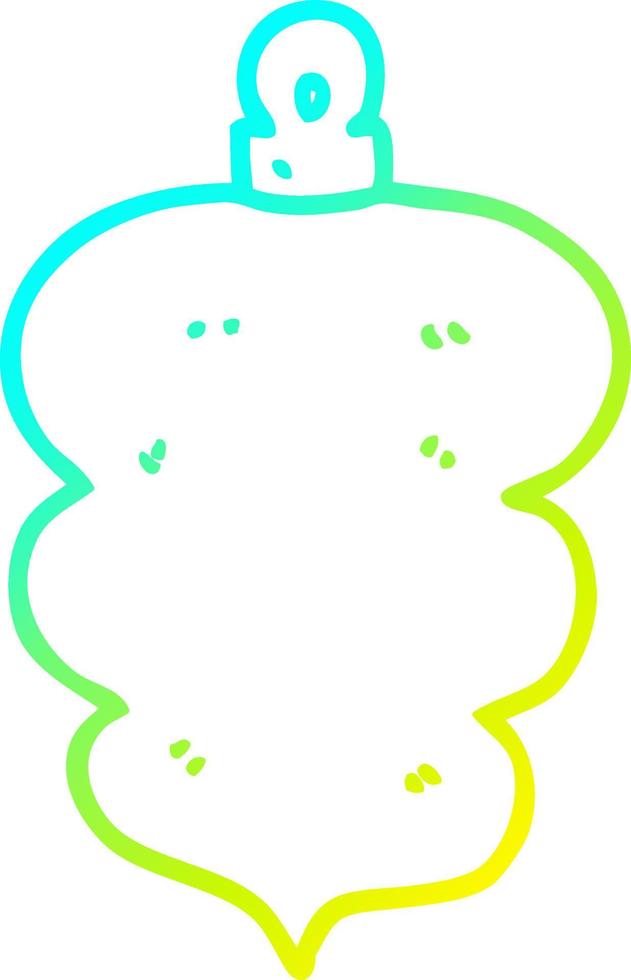 cold gradient line drawing cartoon christmas bauble vector