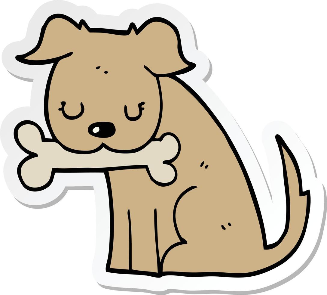 sticker of a cartoon dog vector